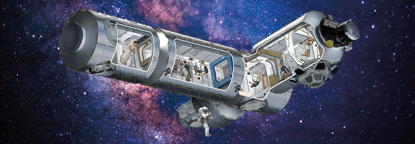 Digital image of space station in space